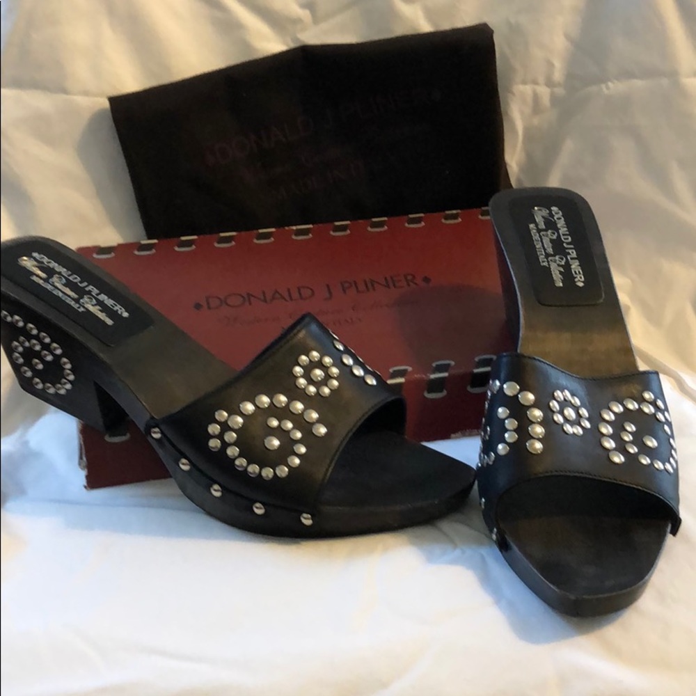 Donald J Pliner Leather Studded Sandals